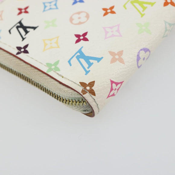 LOUIS VUITTON Multicolor Zippy Coin Purse White M93741 LV Auth bs36731A