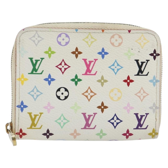 LOUIS VUITTON Multicolor Zippy Coin Purse White M93741 LV Auth bs36731A