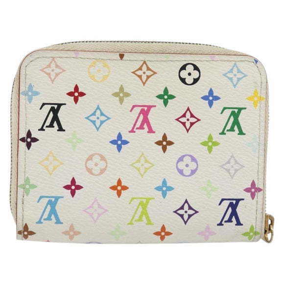 LOUIS VUITTON Multicolor Zippy Coin Purse White M93741 LV Auth bs36731A