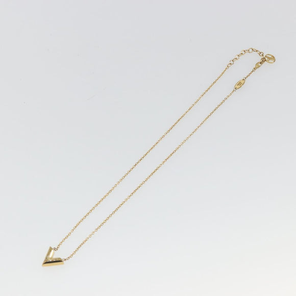 LOUIS VUITTON Essential V Necklace Metal Gold M61083 LV Auth bs36732