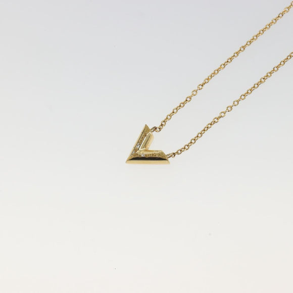 LOUIS VUITTON Essential V Necklace Metal Gold M61083 LV Auth bs36732