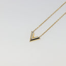 LOUIS VUITTON Essential V Necklace Metal Gold M61083 LV Auth bs36732-3