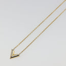 LOUIS VUITTON Essential V Necklace Metal Gold M61083 LV Auth bs36732-4