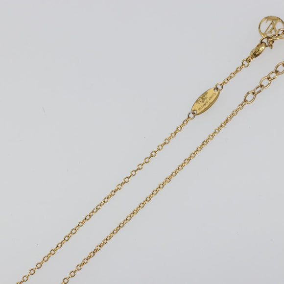 LOUIS VUITTON Essential V Necklace Metal Gold M61083 LV Auth bs36732