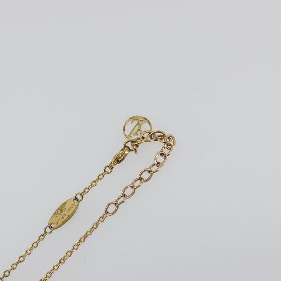 LOUIS VUITTON Essential V Necklace Metal Gold M61083 LV Auth bs36732