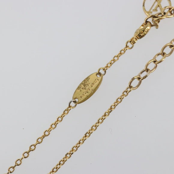 LOUIS VUITTON Essential V Necklace Metal Gold M61083 LV Auth bs36732