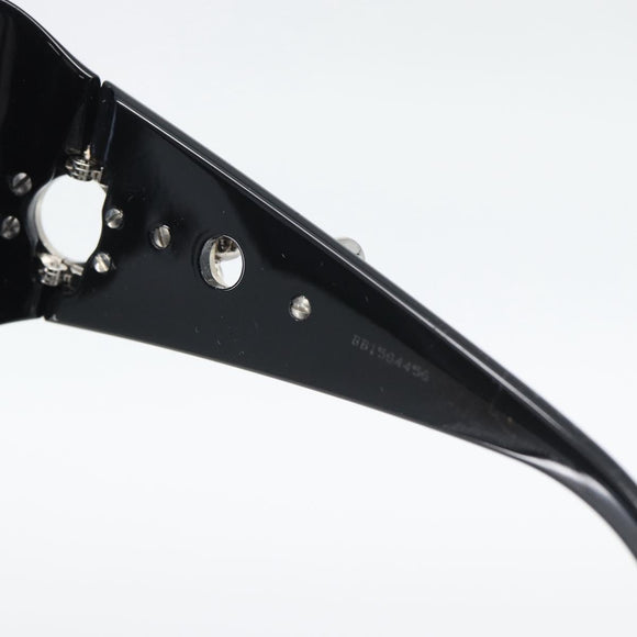 BVLGARI Sunglasses Plastic Black Silver Auth bs36734