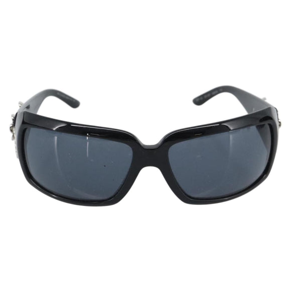 BVLGARI Sunglasses Plastic Black Silver Auth bs36734