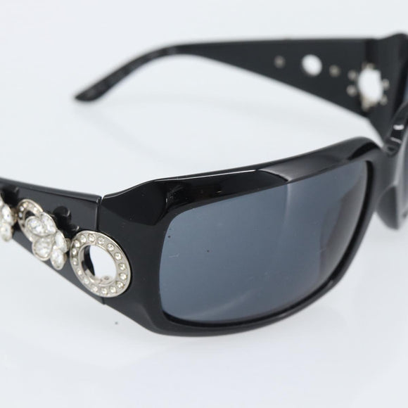 BVLGARI Sunglasses Plastic Black Silver Auth bs36734