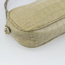 Miu Miu Shoulder Bag Leather Beige Gold Auth bs36735-11