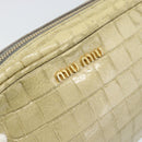 Miu Miu Shoulder Bag Leather Beige Gold Auth bs36735-15