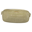 Miu Miu Shoulder Bag Leather Beige Gold Auth bs36735-2