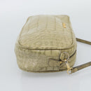 Miu Miu Shoulder Bag Leather Beige Gold Auth bs36735-5