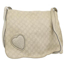 GUCCI GG Canvas Guccissima Shoulder Bag White Gold 212572 Auth bs36736-1