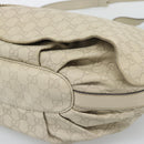 GUCCI GG Canvas Guccissima Shoulder Bag White Gold 212572 Auth bs36736-10