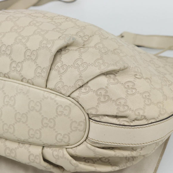 GUCCI GG Canvas Guccissima Shoulder Bag White Gold 212572 Auth bs36736