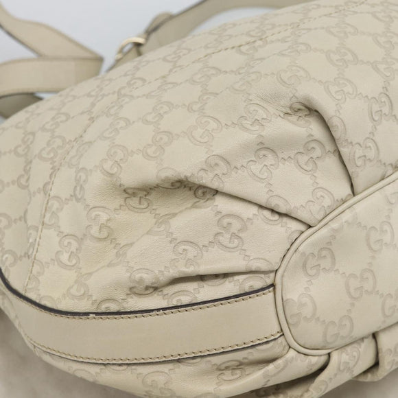 GUCCI GG Canvas Guccissima Shoulder Bag White Gold 212572 Auth bs36736
