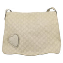 GUCCI GG Canvas Guccissima Shoulder Bag White Gold 212572 Auth bs36736-2