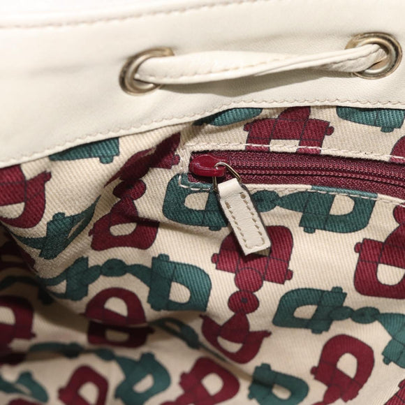 GUCCI GG Canvas Guccissima Shoulder Bag White Gold 212572 Auth bs36736
