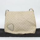 GUCCI GG Canvas Guccissima Shoulder Bag White Gold 212572 Auth bs36736-24