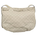 GUCCI GG Canvas Guccissima Shoulder Bag White Gold 212572 Auth bs36736-3