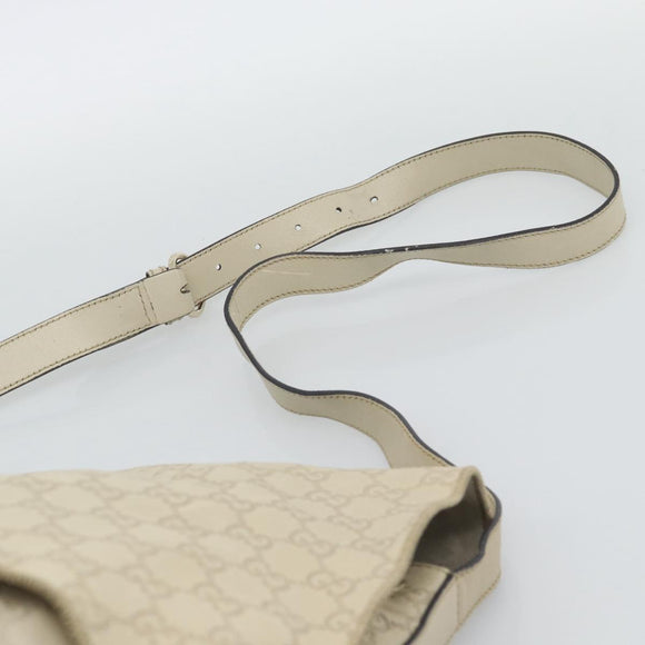 GUCCI GG Canvas Guccissima Shoulder Bag White Gold 212572 Auth bs36736