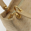 Christian Dior Lady Dior Canage Hand Bag Nylon Beige Gold Auth bs36737-15