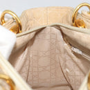 Christian Dior Lady Dior Canage Hand Bag Nylon Beige Gold Auth bs36737-19