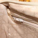 Christian Dior Lady Dior Canage Hand Bag Nylon Beige Gold Auth bs36737-20