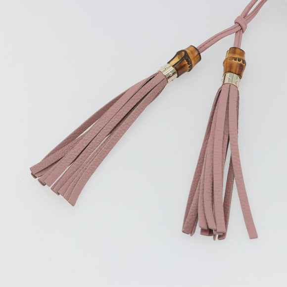 GUCCI Bamboo Charm Leather Pink Gold Auth bs36738A