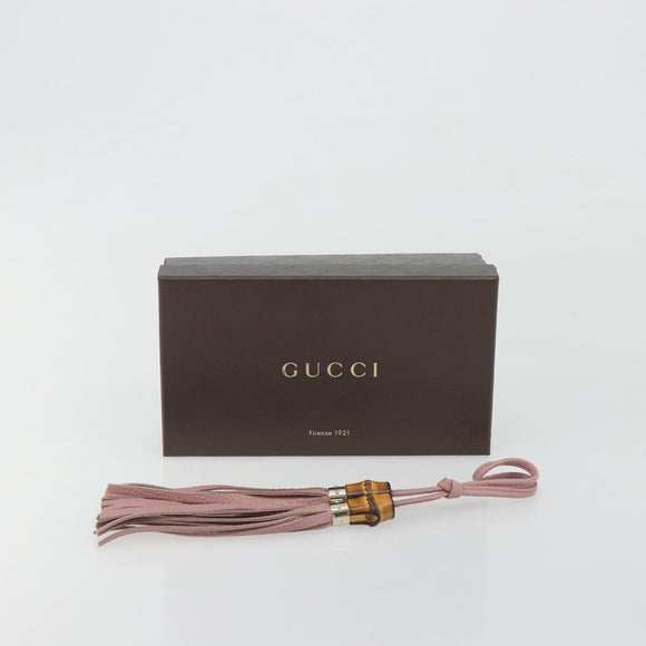 GUCCI Bamboo Charm Leather Pink Gold Auth bs36738A