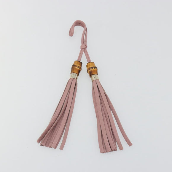 GUCCI Bamboo Charm Leather Pink Gold Auth bs36738A
