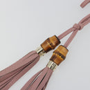 GUCCI Bamboo Charm Leather Pink Gold Auth bs36738A-5