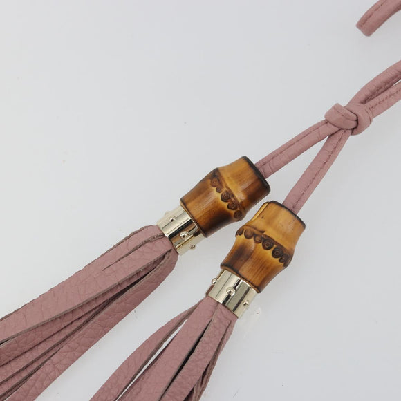 GUCCI Bamboo Charm Leather Pink Gold Auth bs36738A