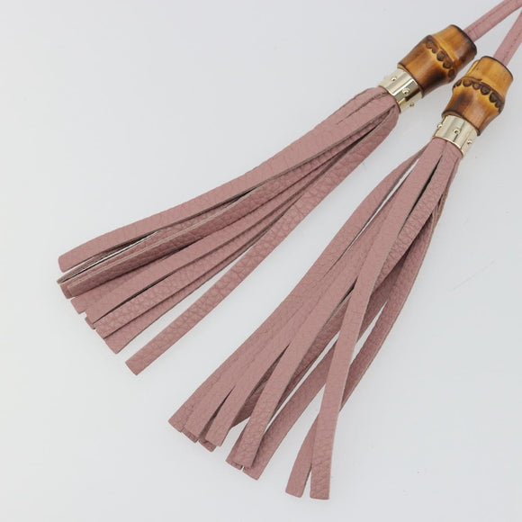 GUCCI Bamboo Charm Leather Pink Gold Auth bs36738A