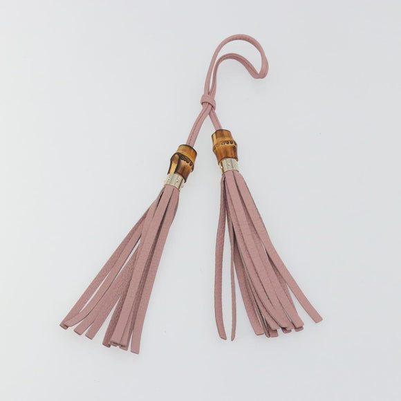 GUCCI Bamboo Charm Leather Pink Gold Auth bs36738A