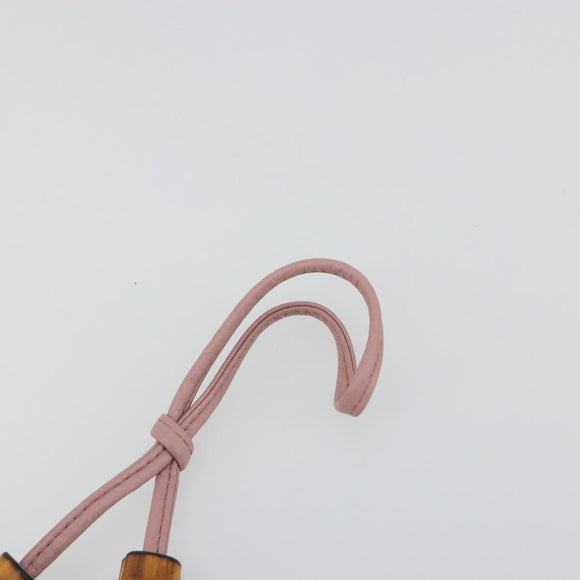 GUCCI Bamboo Charm Leather Pink Gold Auth bs36738A