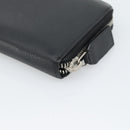 SAINT LAURENT Long Wallet Leather Black Silver Auth bs36739-10