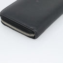 SAINT LAURENT Long Wallet Leather Black Silver Auth bs36739-11