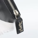 SAINT LAURENT Long Wallet Leather Black Silver Auth bs36739-12