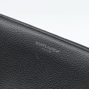 SAINT LAURENT Long Wallet Leather Black Silver Auth bs36739-13
