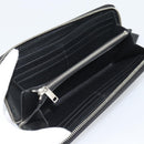 SAINT LAURENT Long Wallet Leather Black Silver Auth bs36739-14