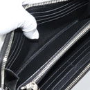 SAINT LAURENT Long Wallet Leather Black Silver Auth bs36739-16