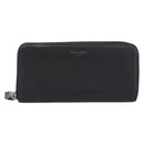 SAINT LAURENT Long Wallet Leather Black Silver Auth bs36739-2