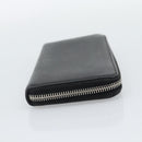 SAINT LAURENT Long Wallet Leather Black Silver Auth bs36739-5