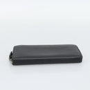 SAINT LAURENT Long Wallet Leather Black Silver Auth bs36739-7