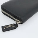 SAINT LAURENT Long Wallet Leather Black Silver Auth bs36739-9