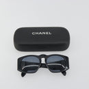 CHANEL Sunglasses Plastic Black Gold CC Auth bs36740-12