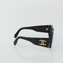 CHANEL Sunglasses Plastic Black Gold CC Auth bs36740-4