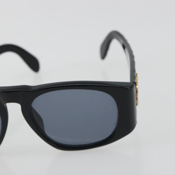 CHANEL Sunglasses Plastic Black Gold CC Auth bs36740